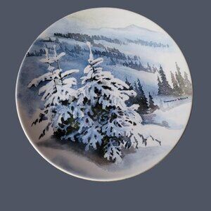 ‘Misty Mountain’ Decorative Plate 8 1/2” Canadian Mist Collection Dorothy Mould